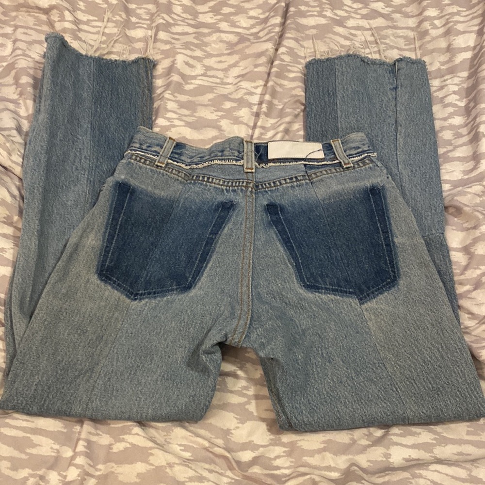 Redone Levis Reconstructed Patchwork Straight Leg… - image 5